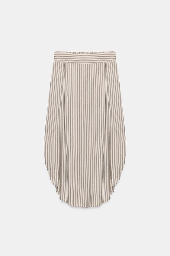 FLOWING ASYMMETRIC SKIRT - Pink by Zara - Image 0