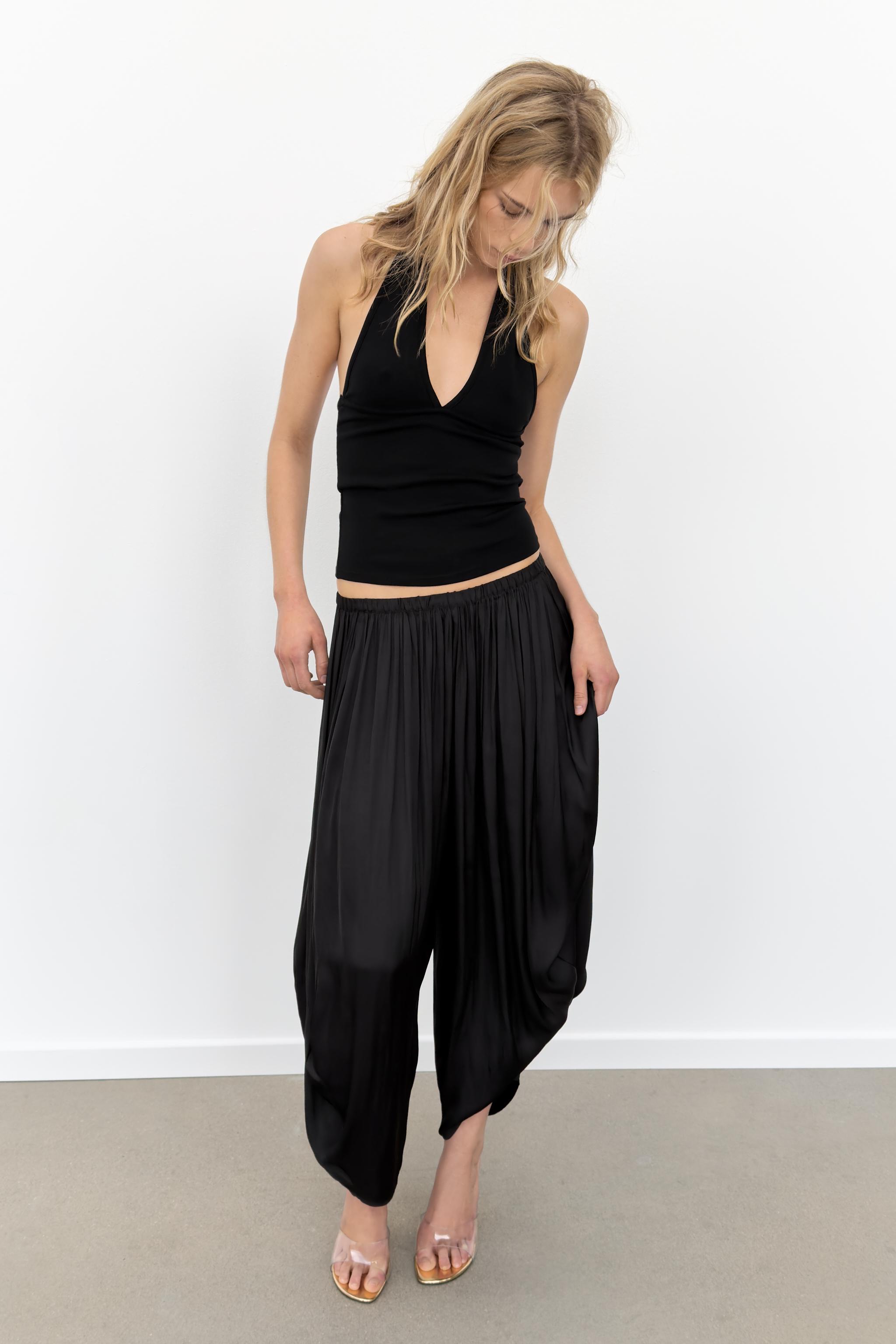 PLEATED BALLOON PANTS - Black | ZARA United States