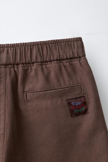 SHORT EN TOILE - Marron de Zara - Image 3