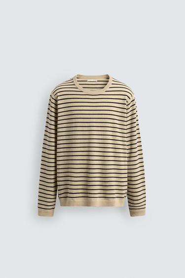 STRIPED WOOL - CASHMERE JUMPER - Butter by Zara