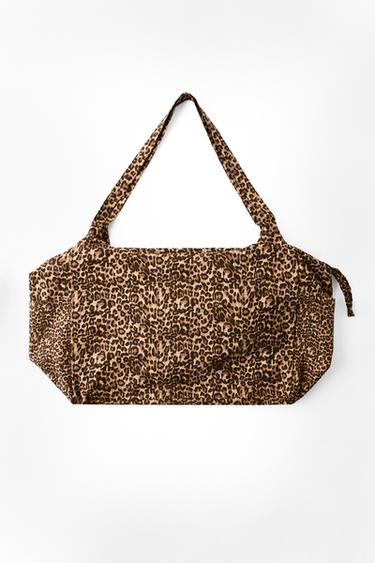 Zara ANIMAL PRINT MAXI COTTON BAG - Leopard