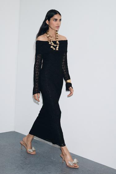 STRAPLESS LACE DRESS - Black by Zara