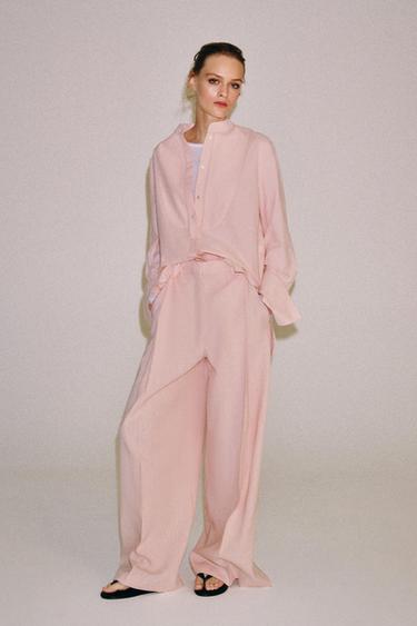 ZW COLLECTION PLEATED TROUSERS - Pink by Zara - Image 0