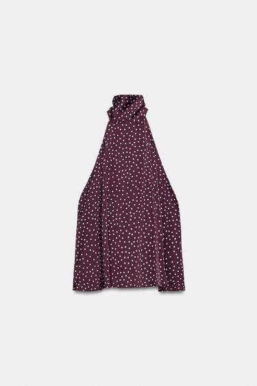 TOP HALTER LUNARES - Marrón-Azul de Zara