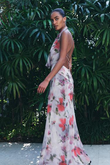 PRINTED HALTER MIDI DRESS - Multicoloured by Zara - Image 8