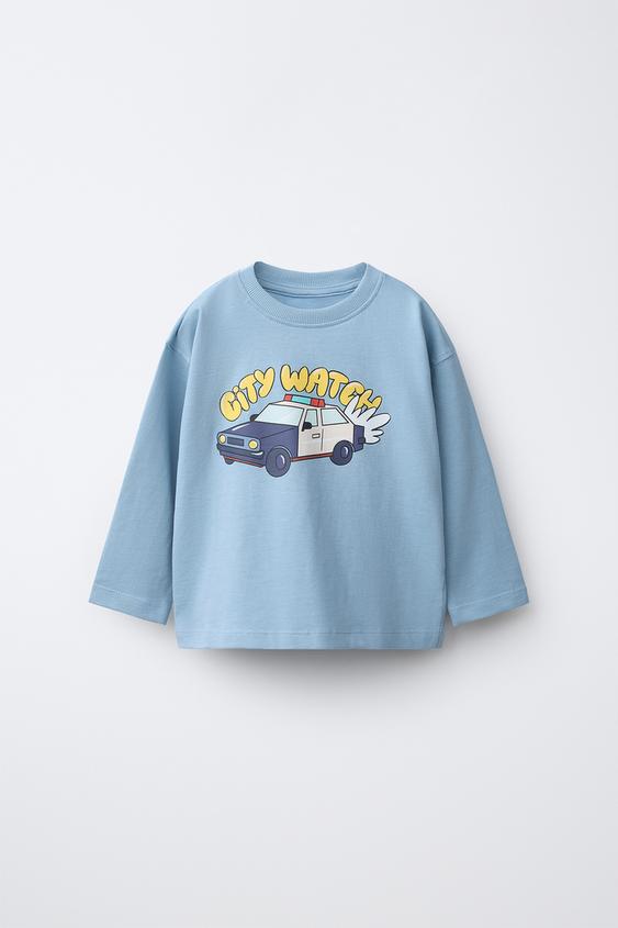 VEHICLE PRINT T-SHIRT - dusty blue by Zara - Image 0