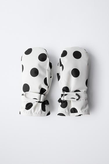 NYLON POLKA DOT WINDPROOF MITTENS - White by Zara - Image 3