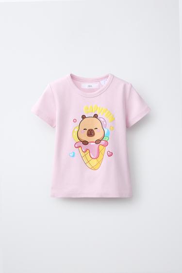 CAPYBARA CAPYFUN © RIBBED T-SHIRT - Pink by Zara - Image 0