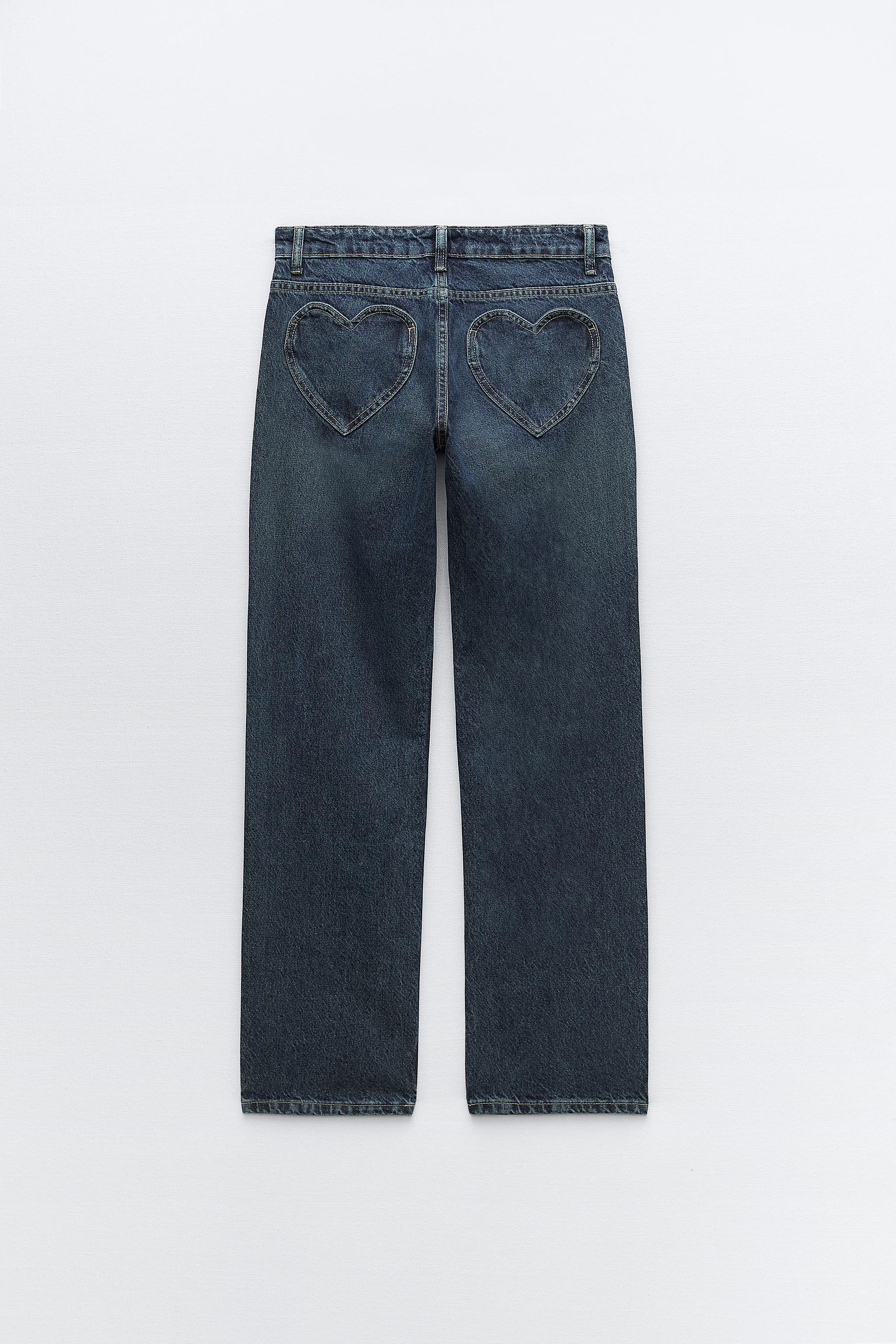 ZW COLLECTION HIGH WAIST MARINE STRAIGHT POCKET JEANS - Blue