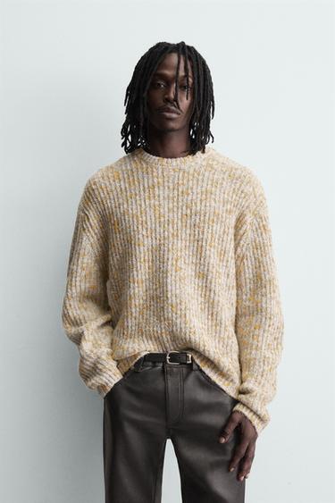 Zara CONTRAST TEXTURED JUMPER - Ice
