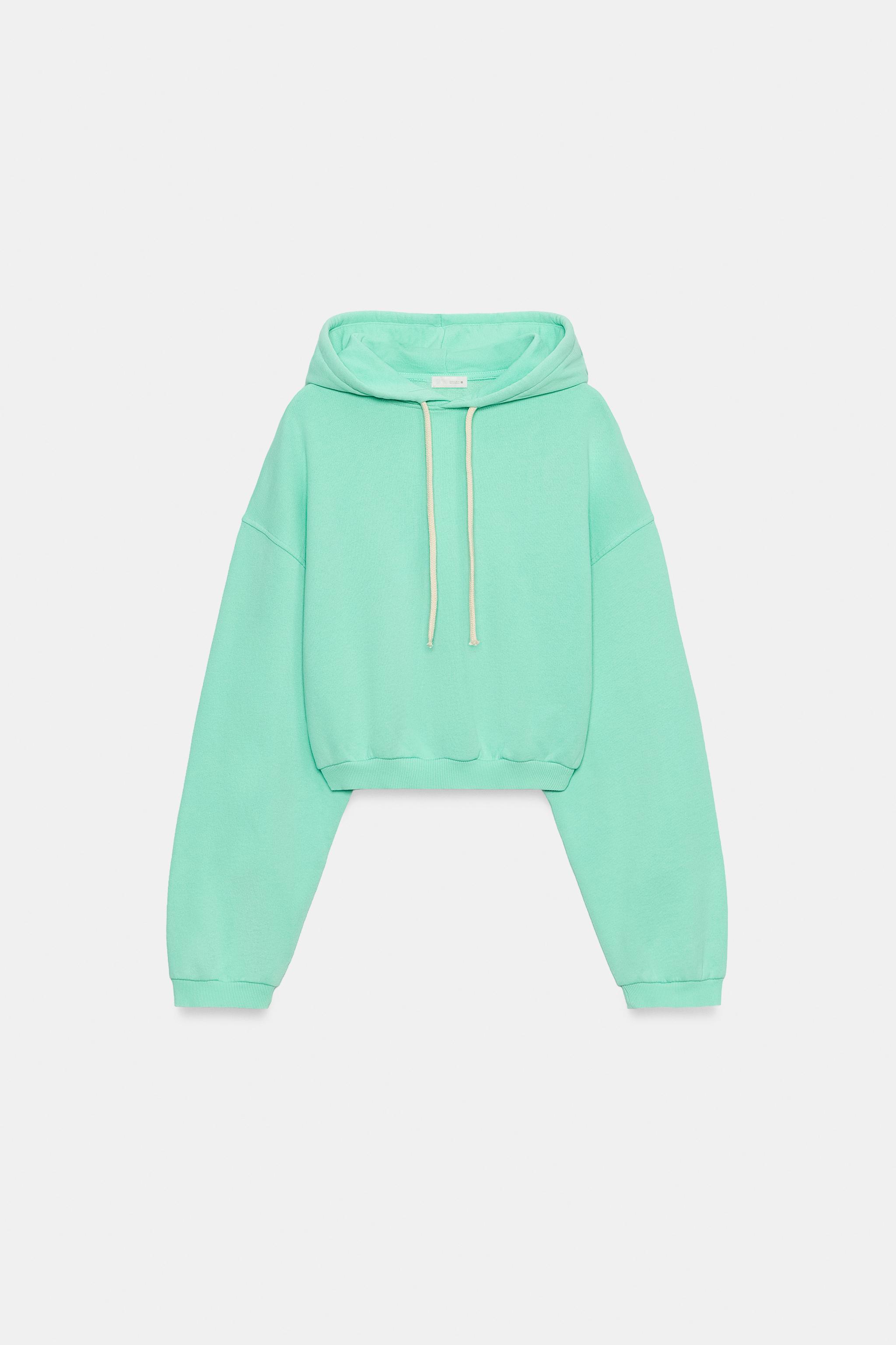 Женские худи Zara FLUORESCENT CROPPED — фото 6