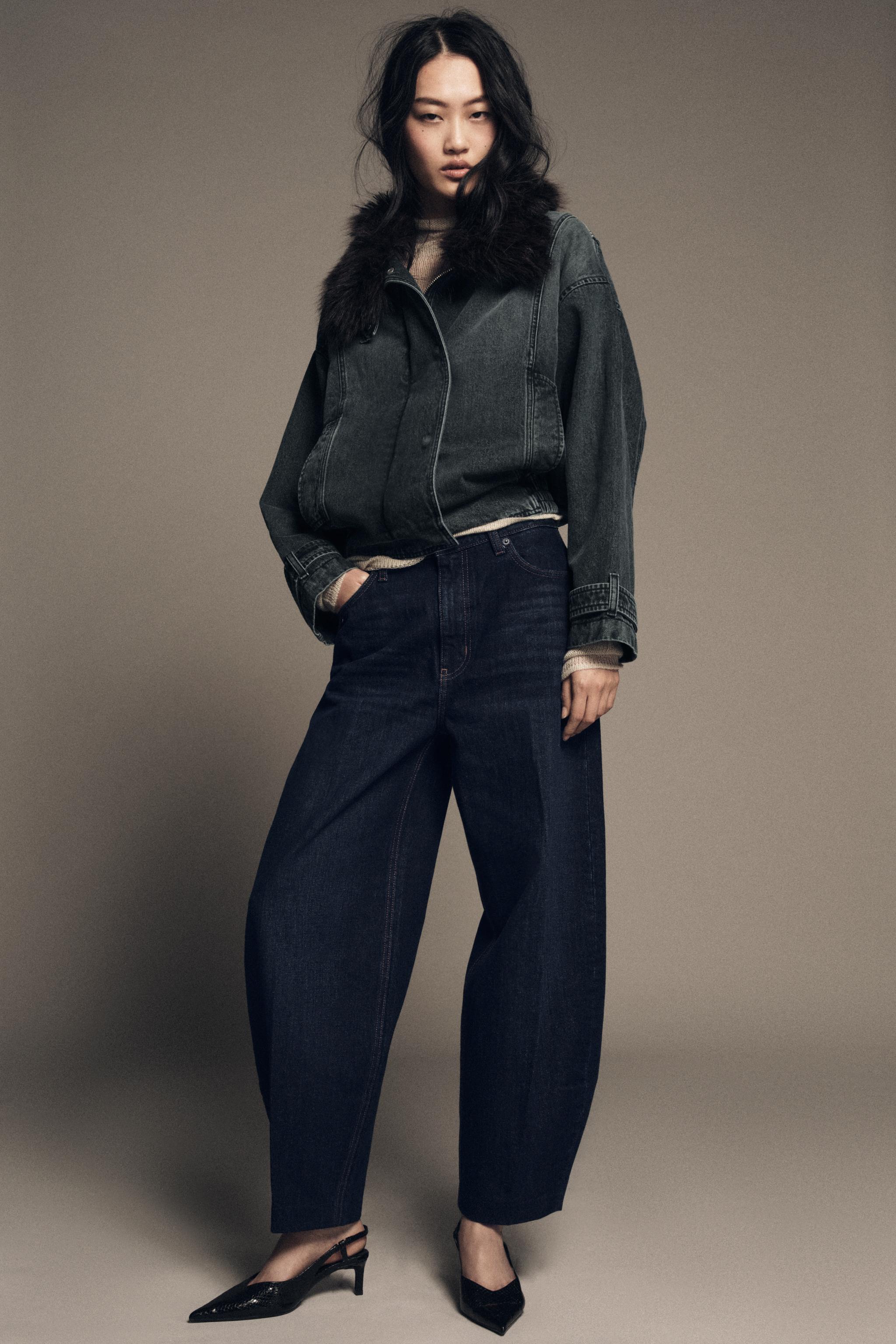 JEANS ZW COLLECTION BARREL DE CINTURA ALTA - Azul | ZARA Brasil