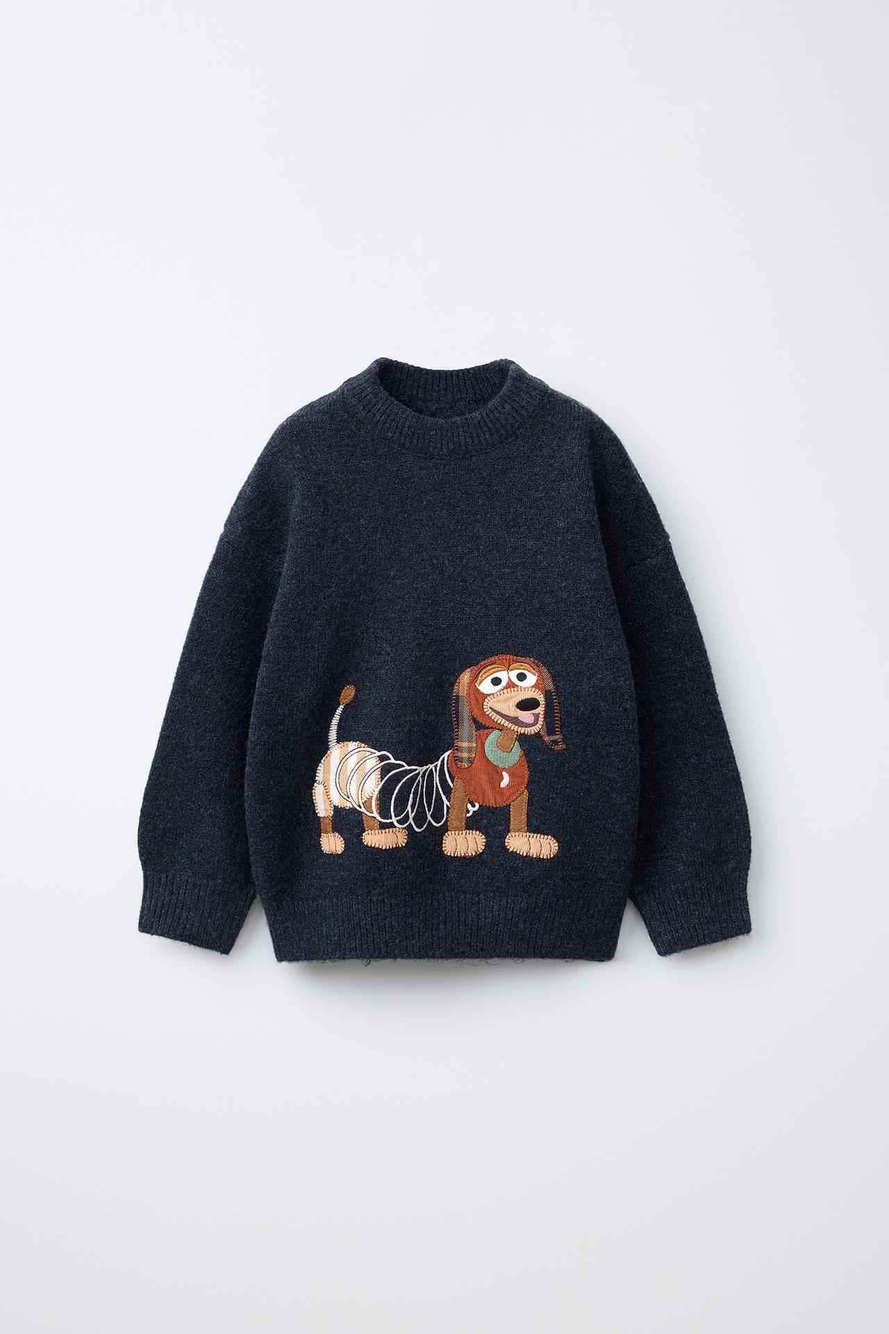 TOY STORY © DISNEY PIXAR EMBROIDERED KNIT SWEATER — Midnight blue