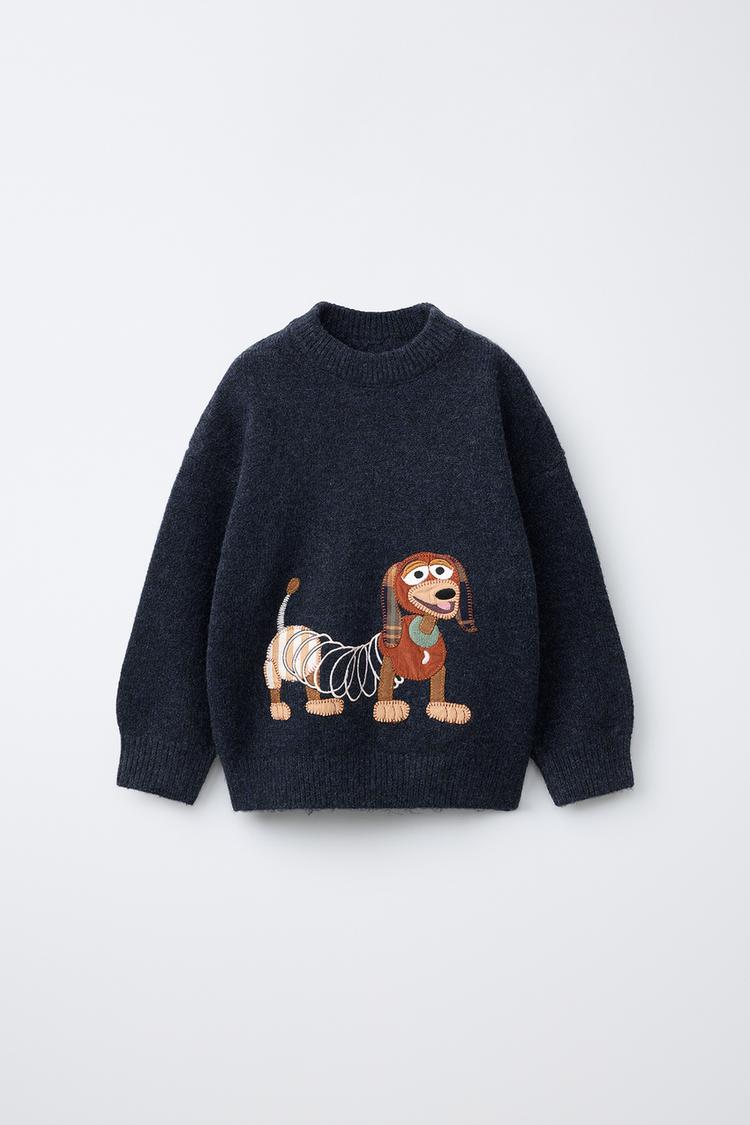 TOY STORY © DISNEY PIXAR EMBROIDERED KNIT SWEATER — Midnight blue