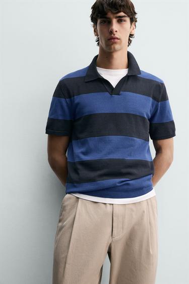 POLO EN MAILLE JACQUARD À RAYURES - rayures de Zara - Image 5