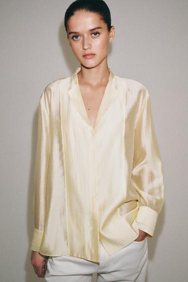 CHEMISE FLUIDE ZW COLLECTION - Jaune de Zara - Image 3