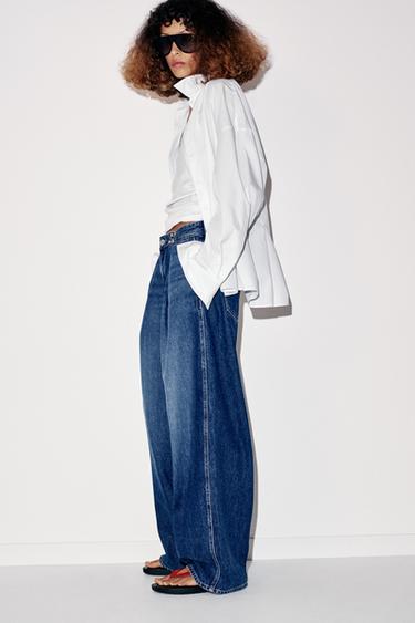JEAN Z1975 LOOSE FIT TAILLE HAUTE AGRAFES - Bleu moyen de Zara - Image 3