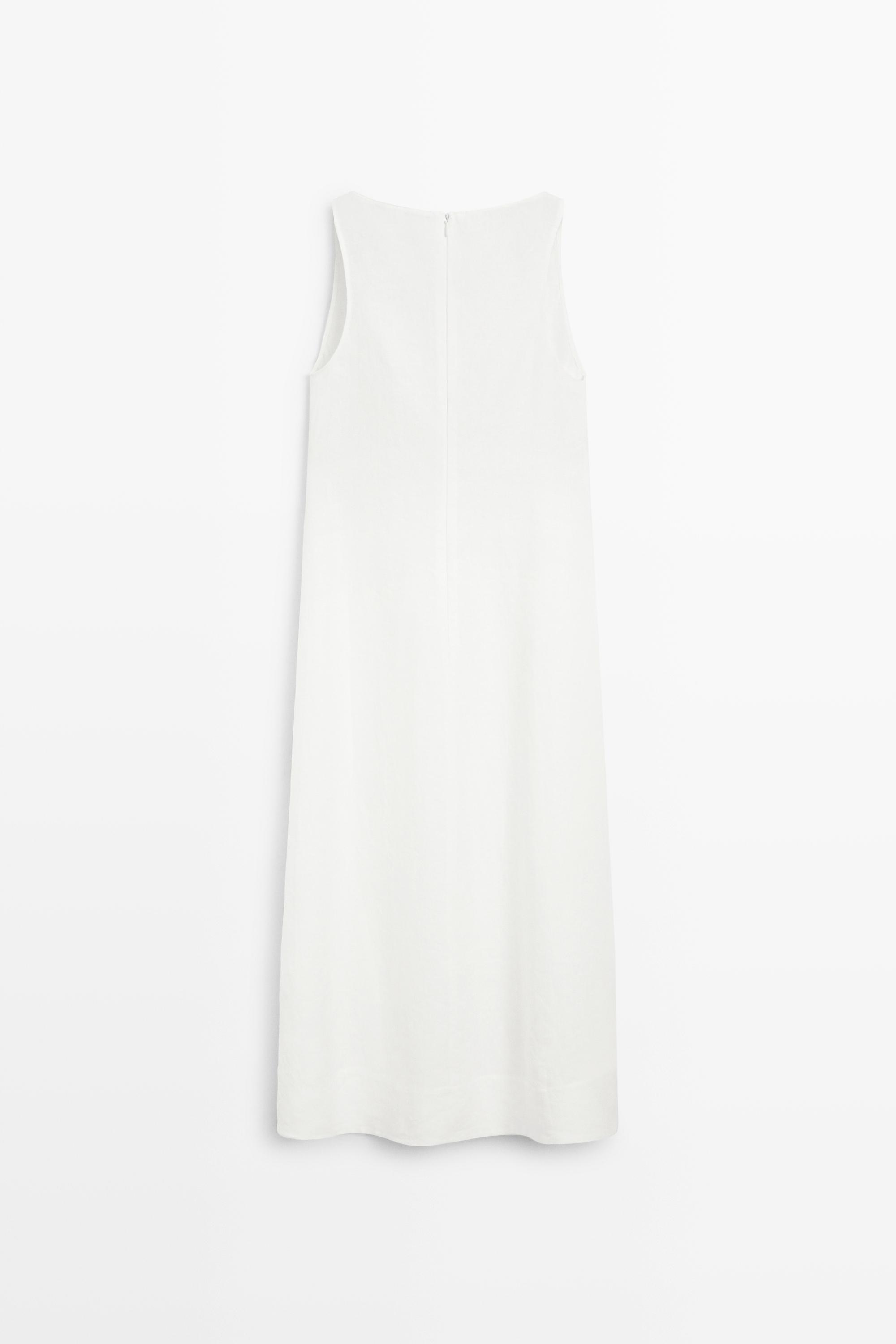 Robe à encolure américaine 100 % lin