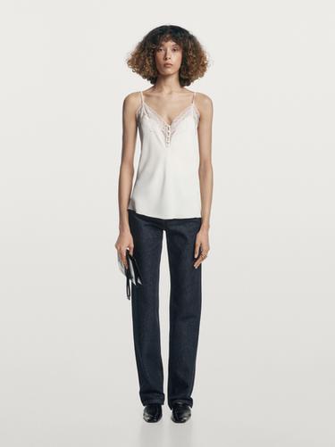 Zara Camisole top with buttons - Ice