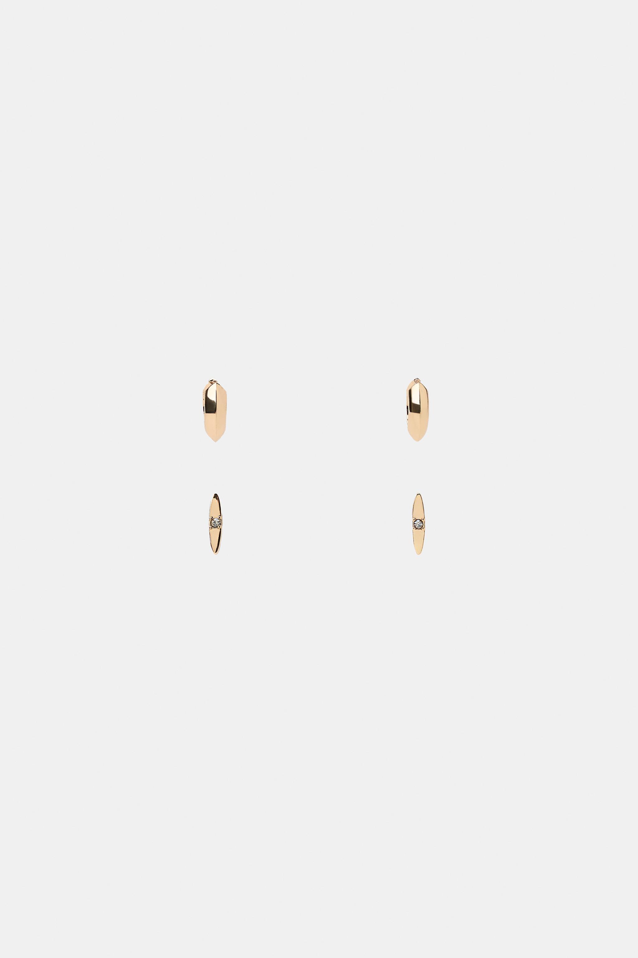 Женские аксессуары Zara PACK OF SHINY HOOP EARRINGS — фото 3