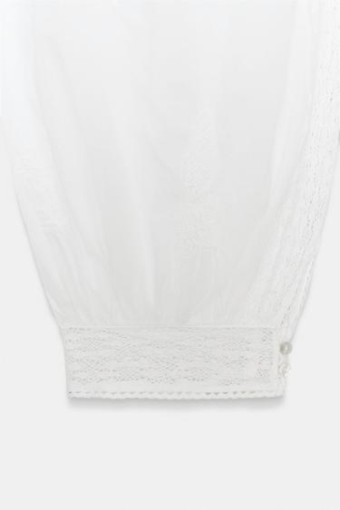 PANTALON BOUFFANT BRODERIES ZW COLLECTION - Écru de Zara - Image 6