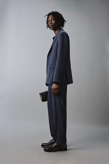 TEXTURED SUIT TROUSERS - Blue / Indigo by Zara - Image 3