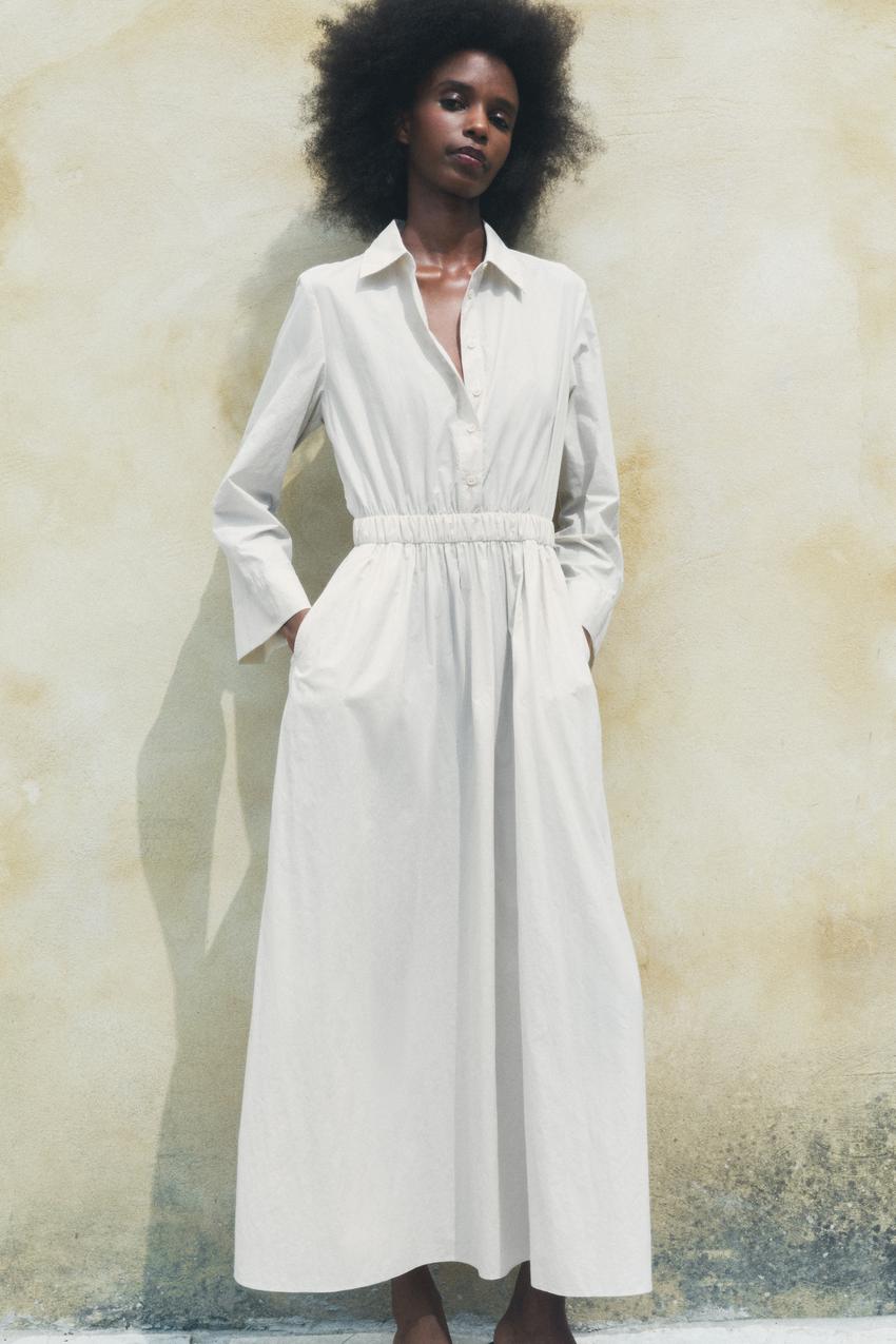 ZW COLLECTION シャツワンピース - エクリュ | ZARA Japan / 日本