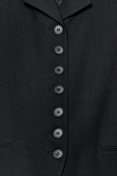 VESTE DROITE À BOUTONS ZW COLLECTION - Noir de Zara - Image 4