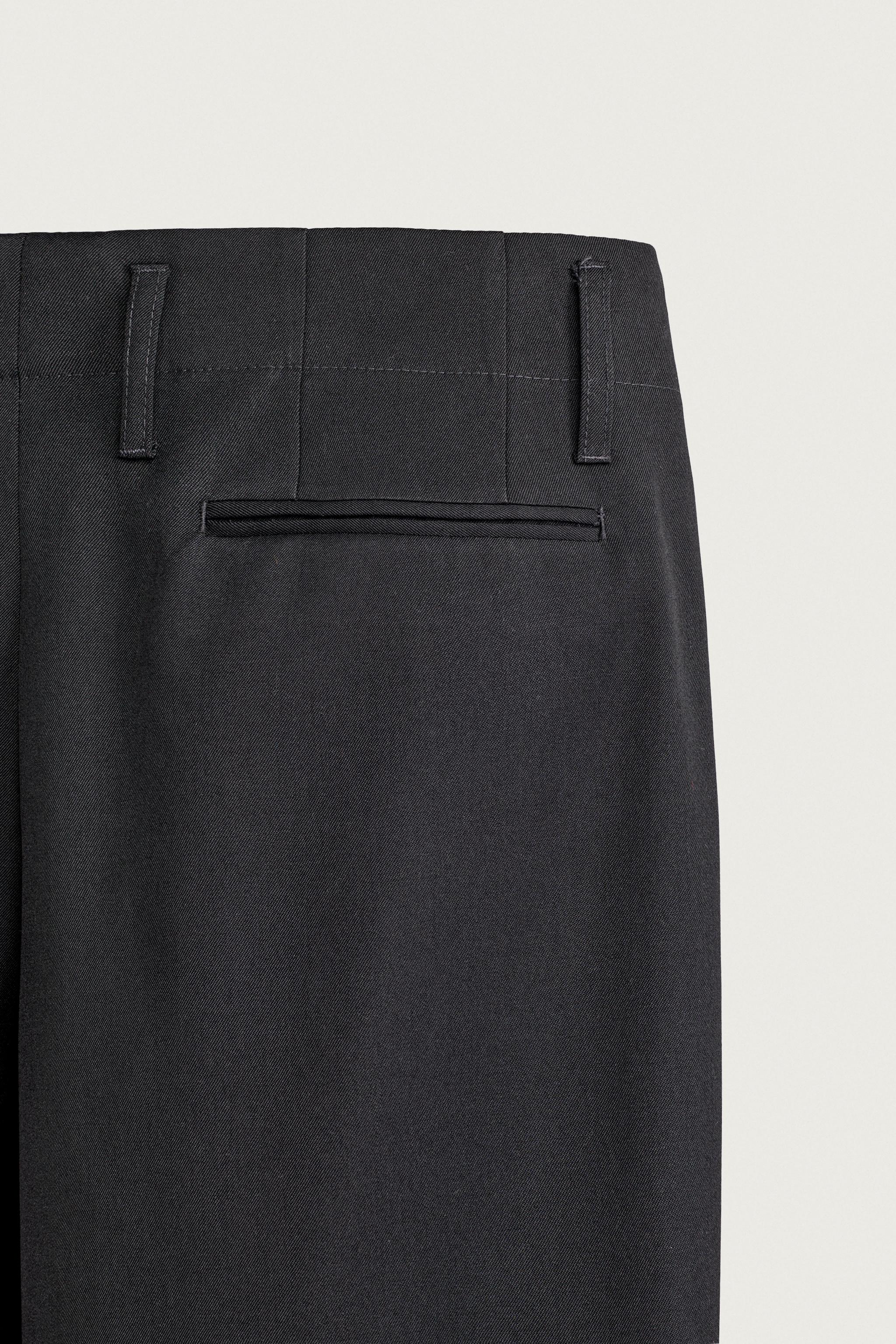 Zara %100 YÜN STRAIGHT FIT TAKIM PANTOLONU görsel 4