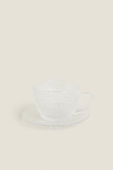 GLASS TEACUP WITH RAISED DESIGN -  by Zara - Image 6