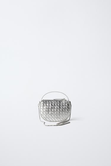 METALLIC WOVEN CROSSBODY BAG - Silver by Zara - Image 4