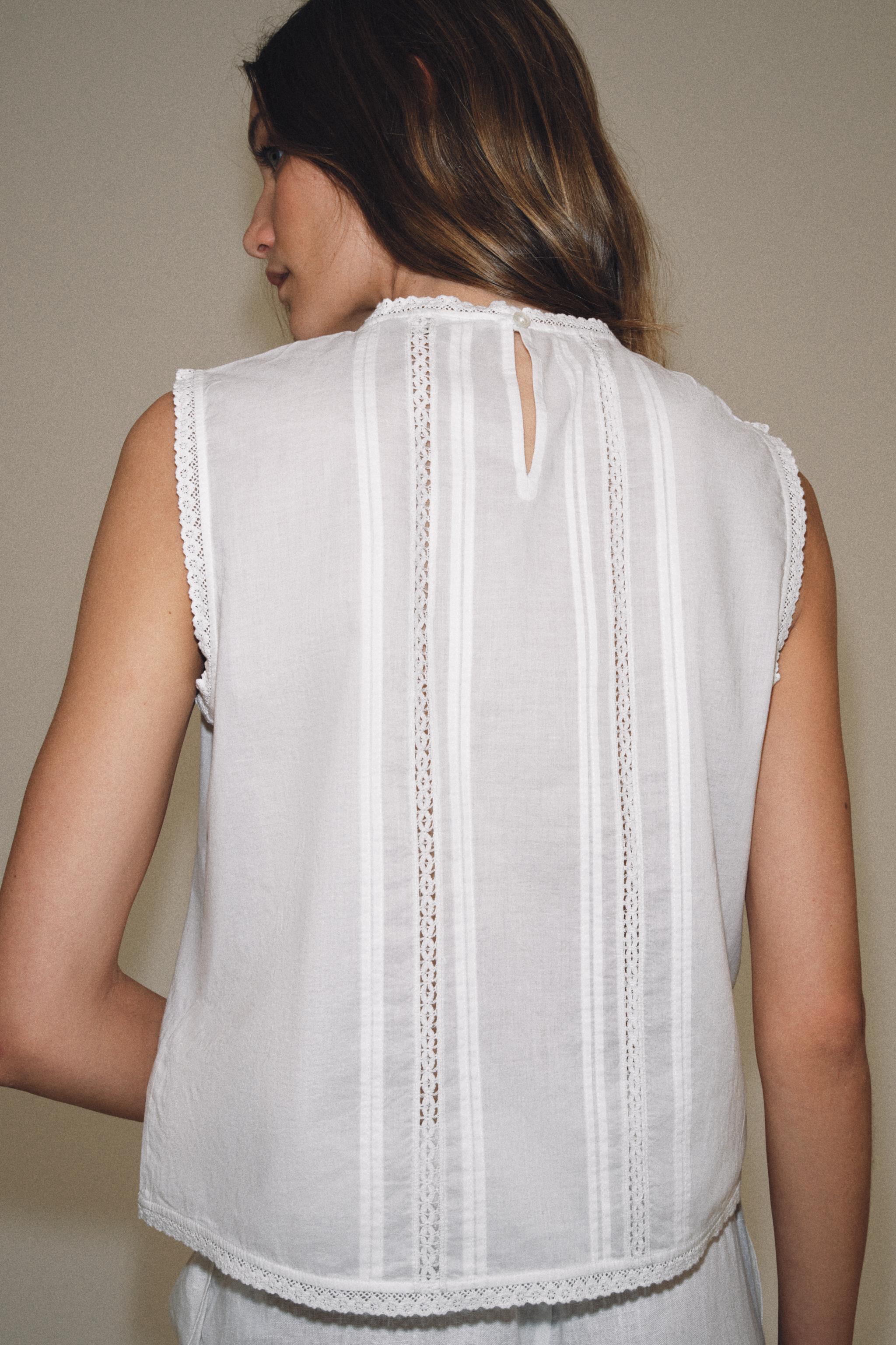 ZW COLLECTION İŞLEMELİ ROMANTİK BLUZ - Görsel 3