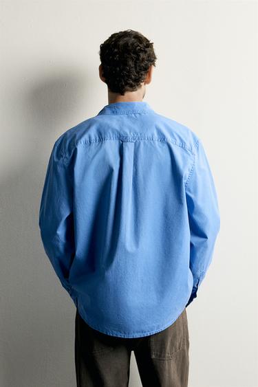 WASHED RELAXED FIT SHIRT - Faded blue by Zara