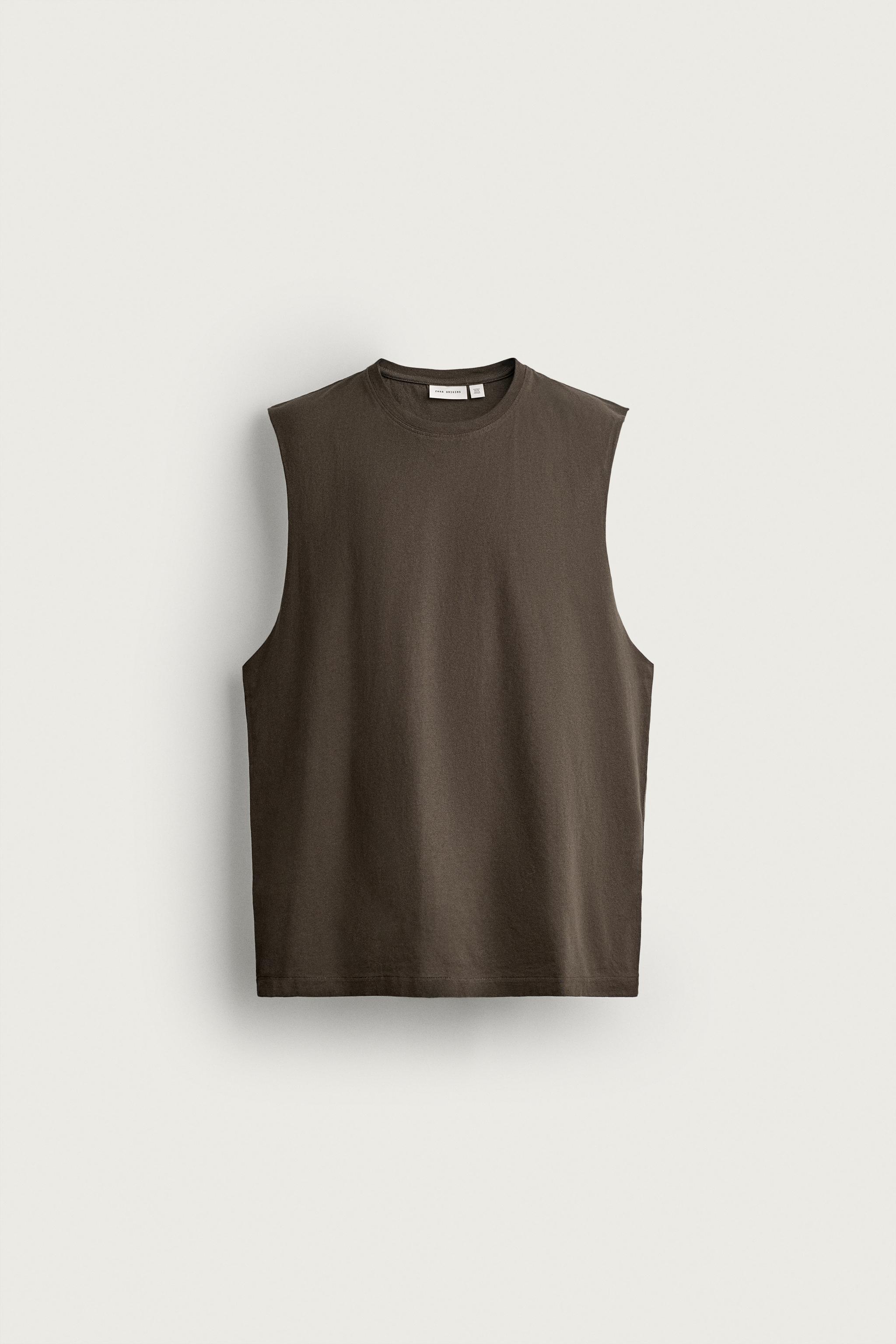 LIGHTWEIGHT RELAXED FIT TANK TOP — Brown
