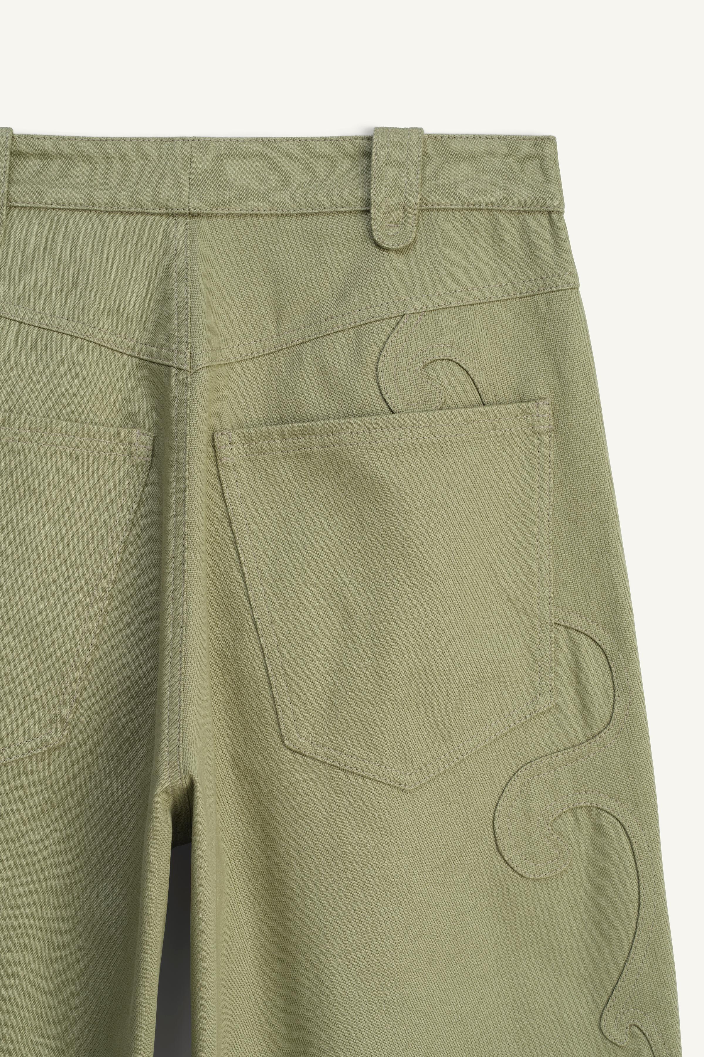 ZARA LIMITED EDITION サイドディテールパンツ 2450/760 LIMITED EDITION PANTS WITH SIDE DETAIL - Sage Green | ZARA