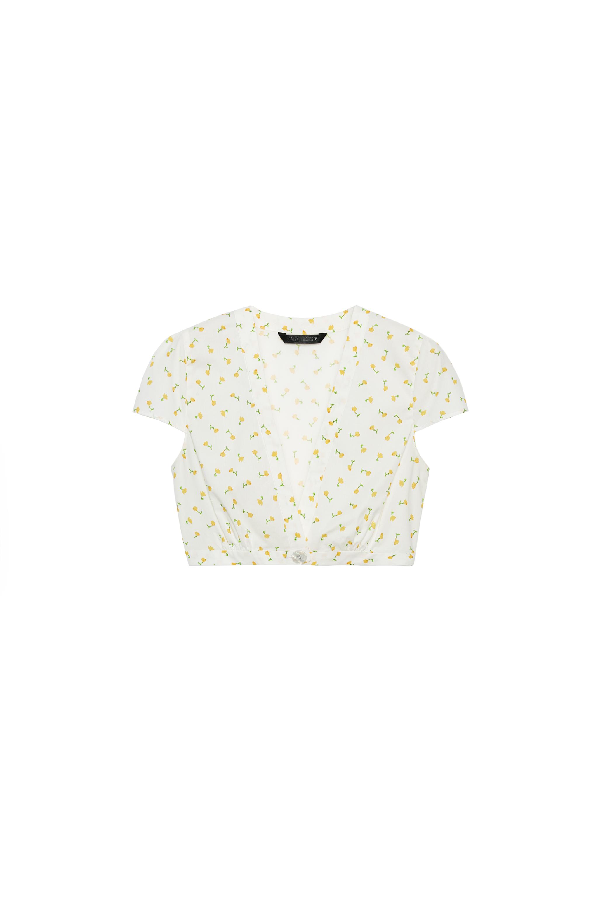 FLORAL POPLIN CROP TOP