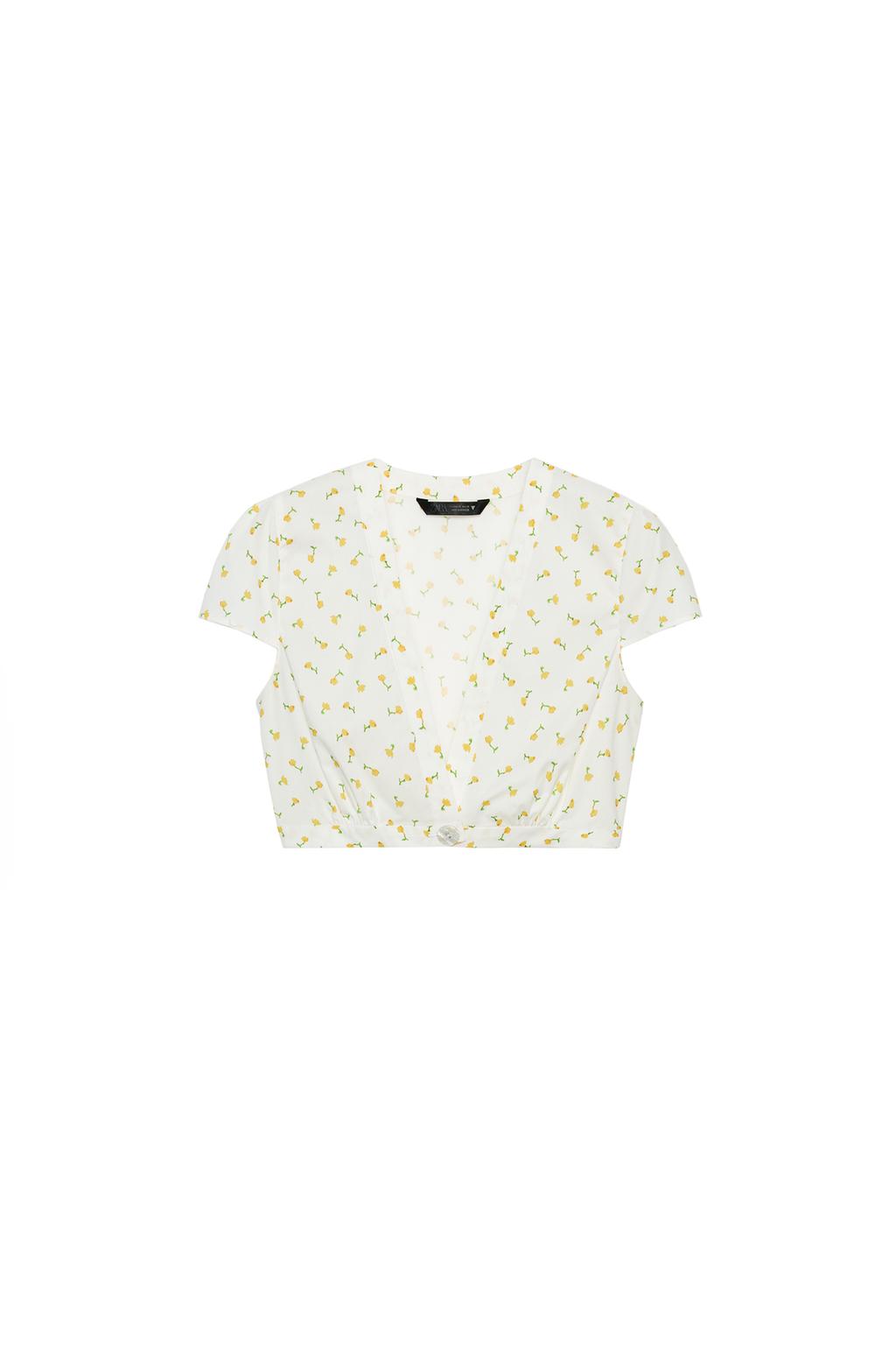 FLORAL POPLIN CROP TOP - image 3
