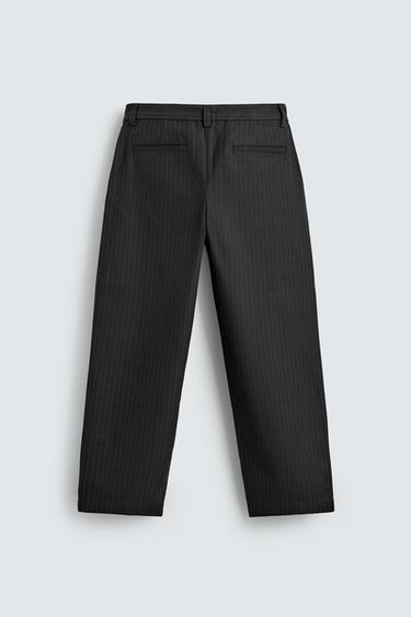 STRIPED TEXTURED CHINO TROUSERS - Blue by Zara - Image 7
