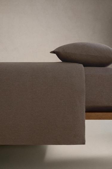COTTON JERSEY MODAL FITTED SHEET (140GxM²) | 30 CM HEIGHT - Brown by Zara - Image 2