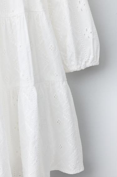ROBE ROMANTIQUE À EMPIÈCEMENTS - Blanc de Zara - Image 3
