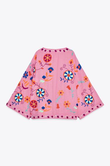 EMBROIDERED KAFTAN - Pink by Zara - Image 3