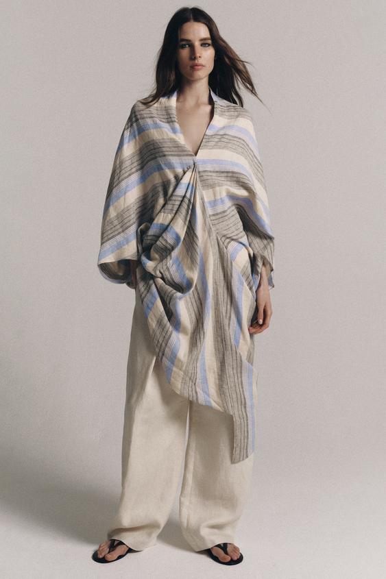 ТУНИКА В ПОЛОСКУ ИЗ СМЕСОВОГО ЛЬНА — ZW COLLECTION — Полоски от Zara — изображение 0