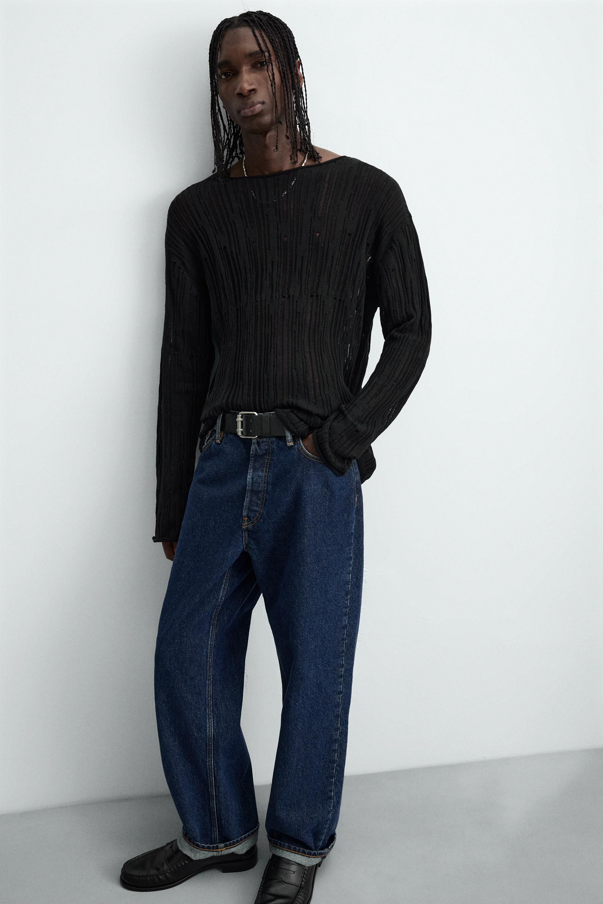 DROP STITCH TEXTURED SWEATER - Black | ZARA United States