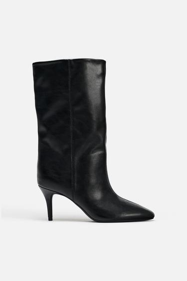 BOTA COM EFEITO ENRUGADO - Preto da Zara