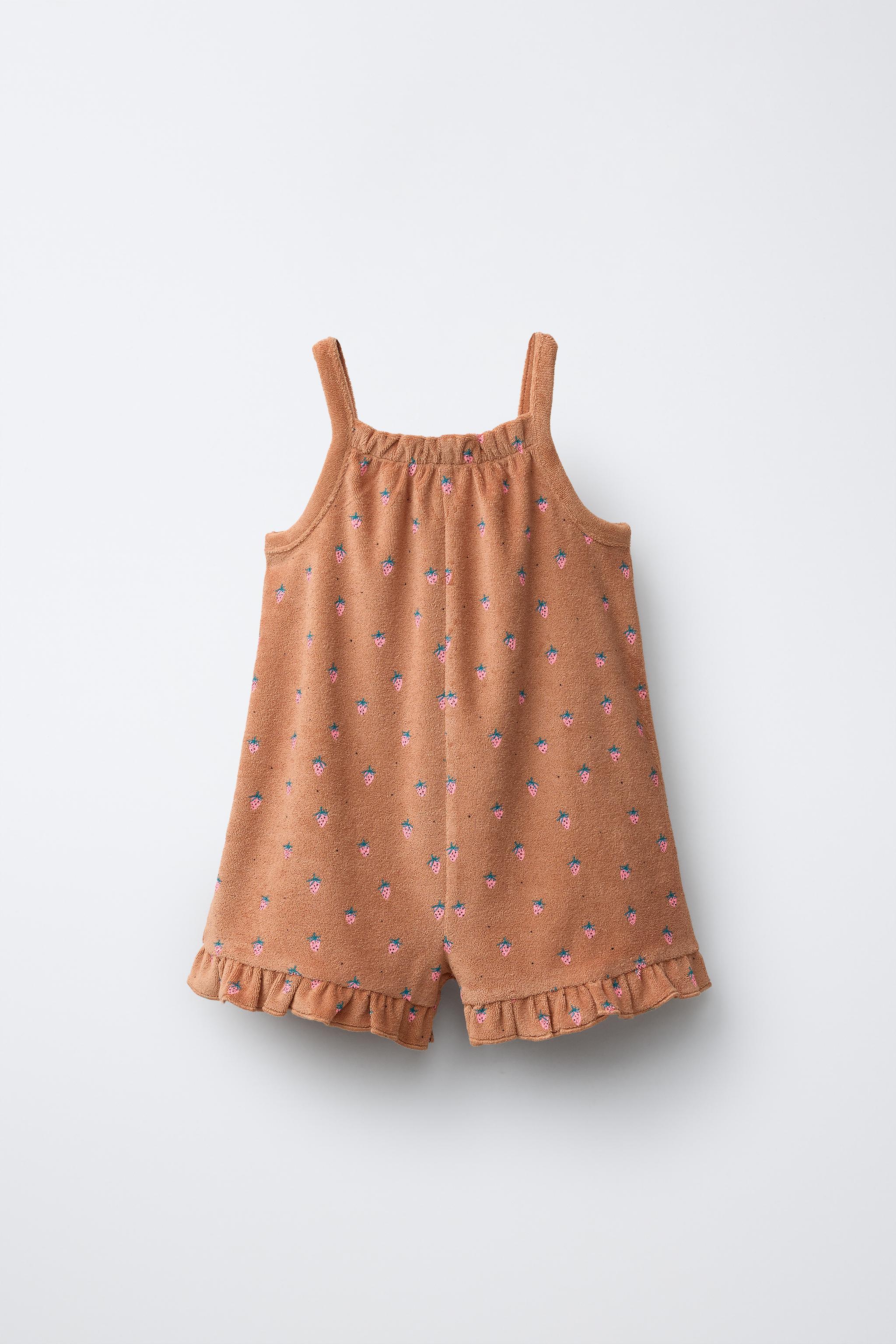 TERRYCLOTH STRAWBERRY SHORT JUMPSUIT - Brick | ZARA United States