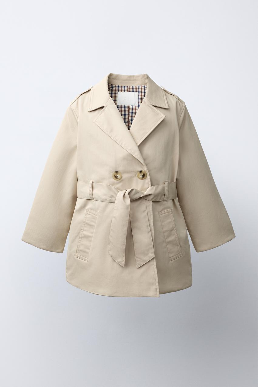チェックライニング キルティングトレンチコート - ベージュ | ZARA 