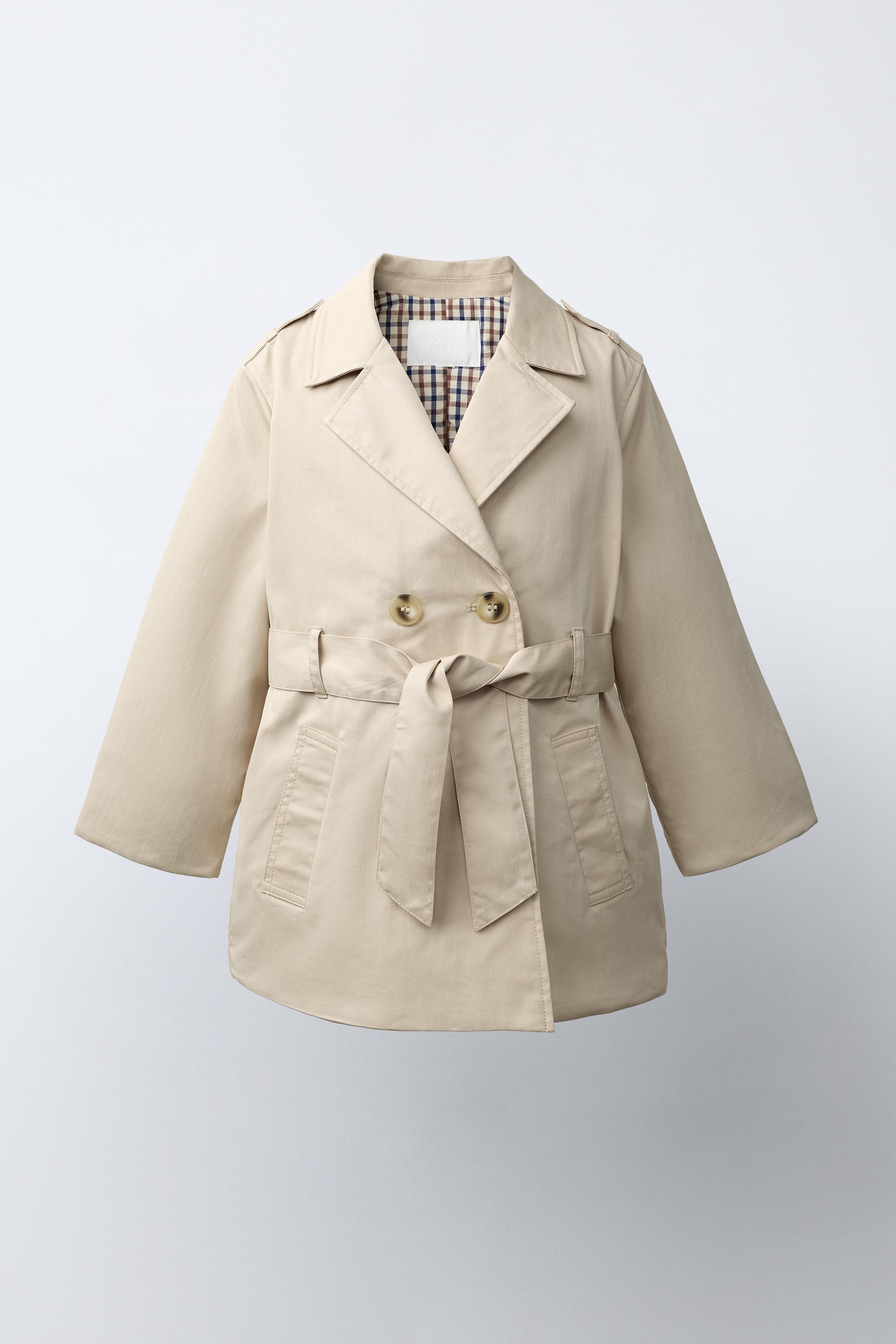 QUILTED PLAID LINED TRENCH COAT