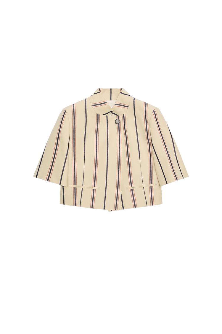 ZW COLLECTION CROPPED STRIPED BLAZER