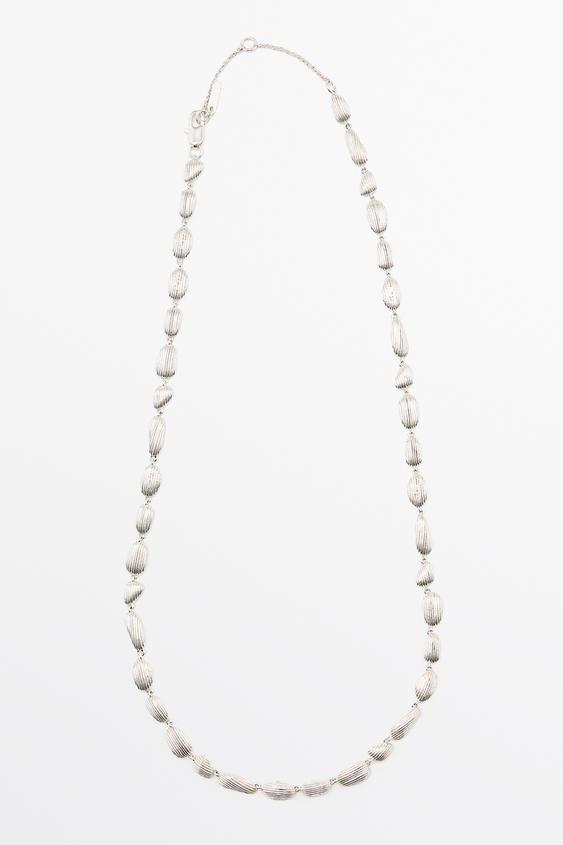 Zara Pinstriped piece necklace - Silver - Image 0