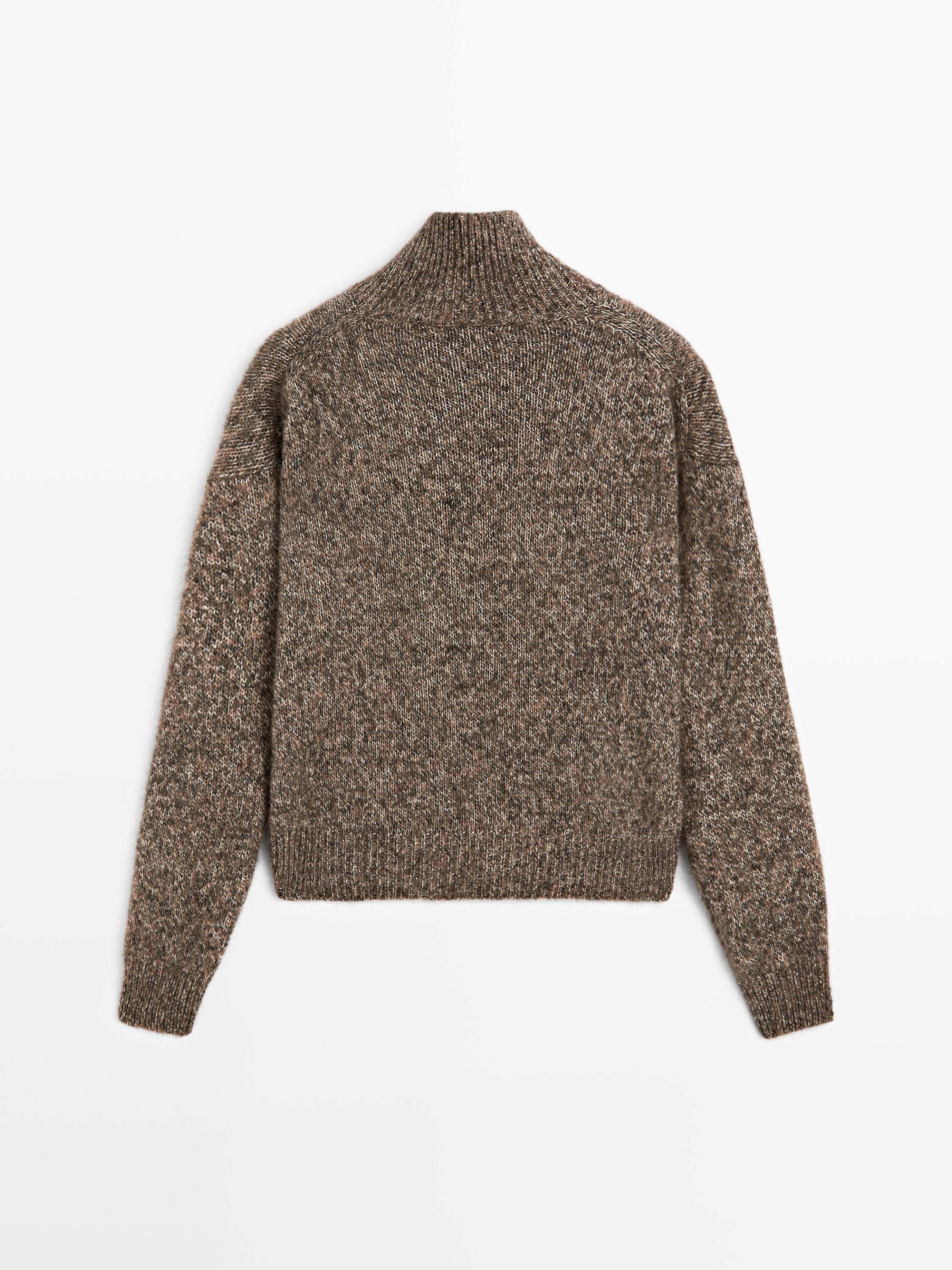 Mouliné knit alpaca and wool blend turtleneck sweater